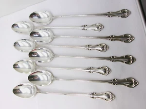 ❤️ SET 8 STERLING INTERNATIONAL "JOAN OF ARC - ICED TEA SPOONS, No Monogram - Picture 1 of 5