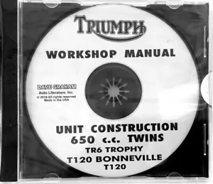 Triumph T120 Bonneville, T120 Unit Construct 650 Motorcycle Workshop Manual CD - Bild 1 von 1