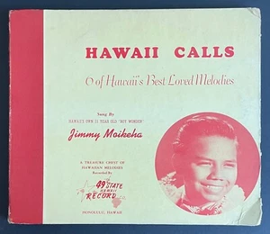 JIMMY MOIKEHA Hawaii Calls RARE 3 x 78 rpm ALBUM 1950s 49th State Hawaiian - Picture 1 of 7