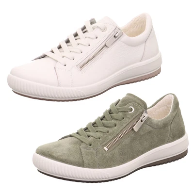 Legero TANARO 5.0 Damen Sneaker Low Reißverschluss Schnürung Leder offwhite oliv