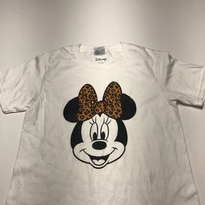 Disney Port & Co. T-Shirt Girls Sz Small Minnie Mouse White Cotton Short Sleeve - Picture 1 of 11