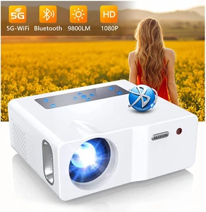 5G WiFi Projector 9800L Full HD Native 1920×1080P Bluetooth Support 4k - Picture 1 of 7