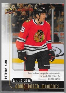 17/18 Upper Deck Game Dated Moments Patrick Kane Jan 20 40 Blackhawks