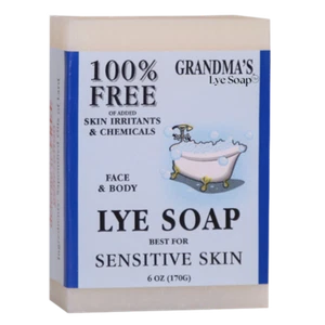 Grandma's Pure & Natural Lye Soap Soothing Dry Skin No Fragrance 6oz Pack of 6