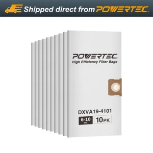 POWERTEC 75063-P2 High Efficiency Filter Bag for DeWalt Dust Extractor, 10 PK - Picture 1 of 7