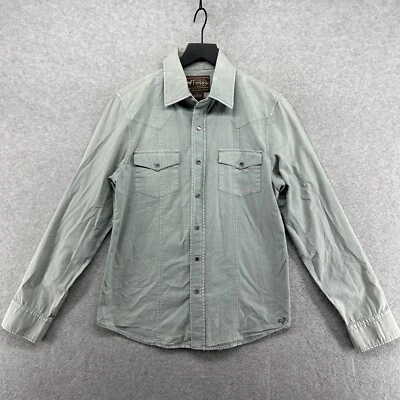 Fossil Shirt Mens Size Small Gray Pearl Snap Long Sleeve Western Button Up - Image 1 of 4
