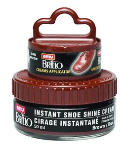 BRILLO Instant Shoe Shine Cream 50 ml BROWN  KIT - Picture 1 of 9