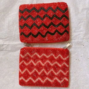 Very cute double size beads handmade coin bag small purse handbags Size 4x5 - Picture 1 of 9