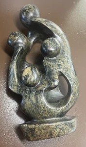 Scultura Famiglia Africana Zimbabwe - Firmata - Pietra Intagliata a Mano - - Foto 1 di 6
