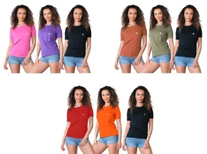 3 Pack Women's Crewneck T-Shirt Ladies Tee Shirt Half Sleeve Cotton S-2XL UK - Picture 1 of 27