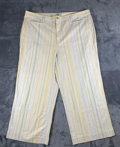 Madewell Women’s Size 37T Emmett Wide-Leg Crop Pants Warm Honeysuckle Stripe - Picture 1 of 11