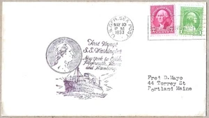 OCEAN LINER SS WASHINGTON NYC-HAMBURG MAIDEN VOYAGE 10 MAY 1933 - Picture 1 of 1