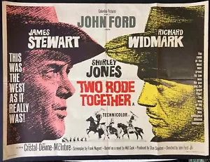 Two Rode Together ORIGINAL Quad Movie Film Cinema Poster John Ford James Stewart - Picture 1 of 9