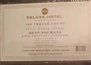 Fine Deluxe Hotel 300 Thread Count King Sheet Set - Picture 1 of 2
