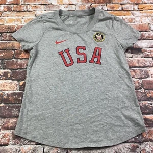 Nike Shirt Youth Large Gray Short Sleeve USA Olympic Team Athletic Tee Girls - Picture 1 of 7