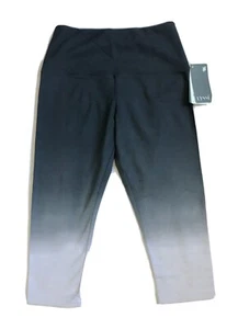 Lysse Dip Dye Leggings Womens M Gray White Ombre Capri Length Cotton Blend NWT  - Picture 1 of 10