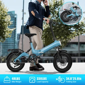 350W 16" Folding Electric Bike Bicycle Mountain Beach City E Bike 36V 10AH 20Mph - Picture 1 of 49