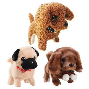 Walking & Wagging Dog Fluffy Plush Puppy With Barking Sounds Electronic Pet Toy - Picture 1 of 12