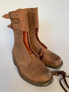 VTG Old French BMJA Ranger Mle 52 Military Boots Indochina Armee France 50s - Picture 1 of 24