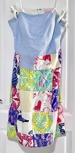 Lilly Pulitzer Strapless Sabrina Dress Seersucker Floral Quilt Size 10 Print - Picture 1 of 4