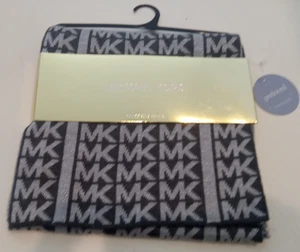 NUR SCHAL/Bauchband Michael Kors Damen grau metallic silber Logo MK 11"X64" NEU - Bild 1 von 6
