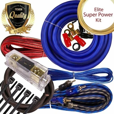 WARZONE ELITE 7500W 0 Gauge Car Amplifier Wiring Kit Amp 0 Ga OFC Copper