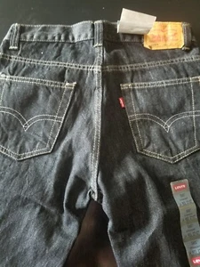 Levis 505 Boys Jeans Straight Size 14 Regular W27 x L27 Black 5 Pocket Zipper - Picture 1 of 6