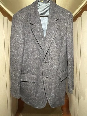 Vintage Pendleton Sport Coat Men 44 long Tweed Wool Gray Suede Elbow Patch - Image 1 of 4