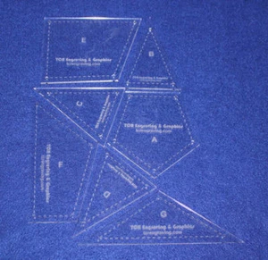 7 Piece Veterans Quilt Laser Cut Templates - 1/8" Acrylic-Clear - w/guidelines - Picture 1 of 3