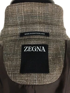 Zegna Wool /Silk /Linen/Blend Brown Sport Coat Blazer 58R ? (42R US) ? - Picture 1 of 13