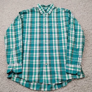 Southern Tide Shirt Mens Large Green Stretch Button Preppy Fish Logo Casual A2 - Picture 1 of 9