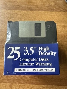 IBM Formatted High Density 3.5" Diskettes Floppy Disks 25 Pack NEW - Afbeelding 1 van 5