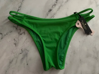 Parte inferior de bikini de natación Victoria's Secret verde con tiras laterales brasileño XS S L Foto 1 de 2