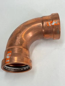 VIEGA PROPRESS 20623 XL-C 2-1/2" P x P Copper 90-Degree Elbow Press Fitting - Picture 1 of 8