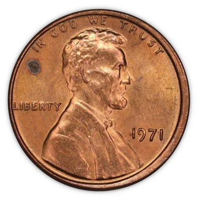 1971 Lincoln Cent- Doubled Die Obverse FS-101 DDO-001 ANACS MS 63 RB - Image 1 of 3