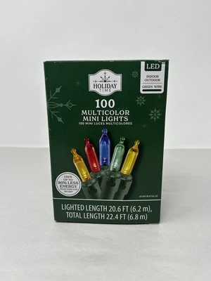Holiday Time 100-Count Multicolor LED Mini Christmas Lights Green Wire - Image 1 of 4