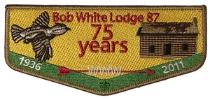 Bob White Lodge 87 Georgia-Carolina Council GA 2011 75 yrs Flap BRN Bdr - Picture 1 of 2
