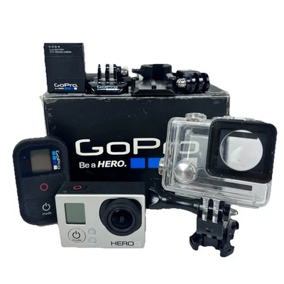 GoPro HERO 3 Silver Action Camera Bundle Working Battery Case Remote Box - Image 1 of 4