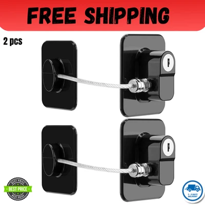 Paquete de 2 cerraduras de nevera cerradura de congelador con 4 llaves para cerraduras de seguridad infantil para refrigerador Foto 1 de 4