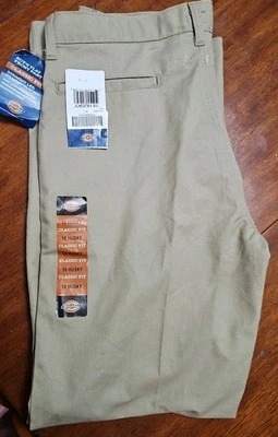 🔥Pantalones Dickies Talla 18 Husky Frente Plano Niño Calce Clásico Beige Pierna Recta Nuevos con Etiquetas. Foto 1 de 4