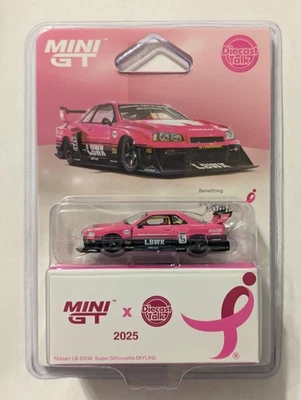 Mini GT pink Nissan LB-ER34 Super Silhouette Skyline LBWK *IN HAND MUST READ* - Image 1 of 4