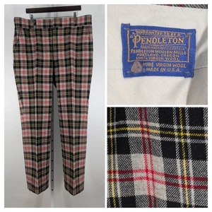Pantaloni pantaloni vintage anni 70 Pendleton lana a quadri taglia 40 Talon zip USA tartan edera Trad - Foto 1 di 7