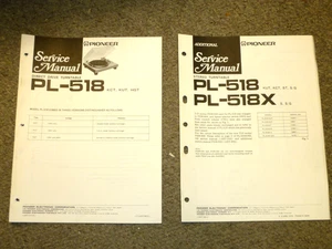 ORIGINAL Pioneer PL-518 - Service Manuals W/ Update - NOT A COPY -EXCELLENT+ - Picture 1 of 1