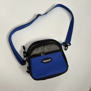 Vintage Case Logic Portable 90's Blue Grey Black Shoulder Carrying Zipper CD Bag - Picture 1 of 10