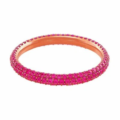 Помолвочное кольцо 4 карата с натуральным розовым сапфиром Ice Eternity 100% чистое розовое золото 14 карат - Изображение 1 из 4