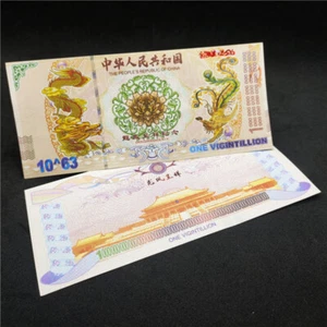 20 pz 10^63 Vigintillion Cina Drago Giallo numero consecutivo carta note - Foto 1 di 7