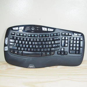 Logitech K350 Wave Keyboard Y-R0053 820-002546 Ergonomic No USB Dongle, Tested - Picture 1 of 6
