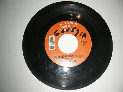 Jack Jones - The Impossible Dream ( Man Of La Mancha ) 45   Kapp  VG 1966 - Image 1 of 2