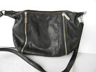 Michael Kors Black Glove Leather Soft Medium Crossbody Bag W/side Zippers