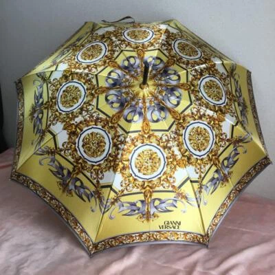 Versace Auténtico Usado De Colección Lujo Largo Paraguas Multicolor Unisex Precioso  Foto 1 de 4